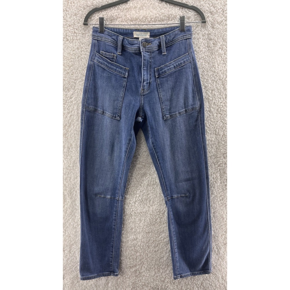SUNDANCE‎ Women's Size 2 Agnes Straight Leg Mid Rise Medium Wash Denim Jeans
